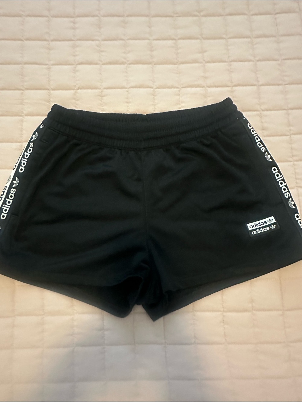 adidas Black Athletic Shorts with Logo Tape